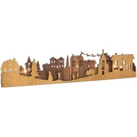 Handmade wooden Christmas town with 4 tea lights in a jar - as a unique Advent wreath