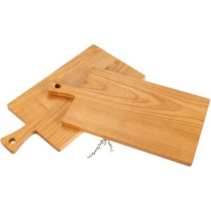 Schneidebrett mit Griff aus geöltem und FSC® zertifiziertem Kirschholz 40x20x1,5 cm