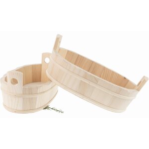 Ovale Wannen fassgebunden aus Fichtenholz - Handgefertigt 31 x 12 x 14,5 cm