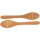 Oiled cherry wood spoon with oval bowl and drainage holes - 30 cm