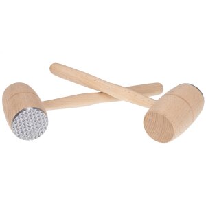 Fleischhammer aus Buchenholz mit Metall-Inlay