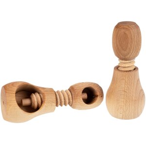 Nussschraube - Nussknacker aus Geölter Buche - 2 Kammern 11-15 cm
