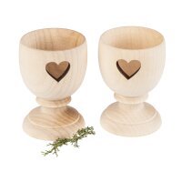 Holz Eierbecher aus Ahorn gedrechselt mit Herz Design