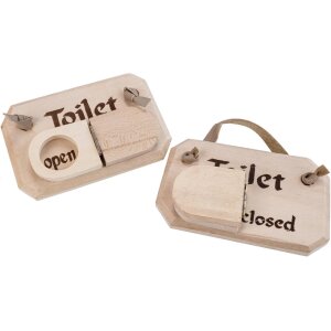 Toiletten-Schild - mit Klodeckel zum Umklappen - englisch
