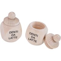 Ahornholz Döschen 5 x 3 cm mit Druck "Denti da...