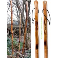 Shepherds crook with carved edelweiss motif - hiking stick for alpine adventures 125 cm