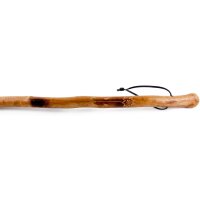 Shepherds crook with carved edelweiss motif - hiking stick for alpine adventures 150 cm
