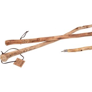 Rustic walking stick / shepherds crook with hand-carved Wurzelsepp 125 cm