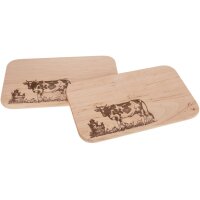 Schneidebrett Erle 26 x 15 cm - Kuh auf Weide