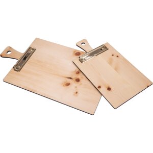 Clipboards for menus made of oiled Swiss stone pine with handle