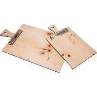 Clipboards for menus made of oiled Swiss stone pine with...