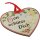 Wooden gift hearts - colorful print - God bless you, pink
