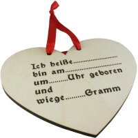 Wooden gift hearts - colorful print - Hooray for a girl