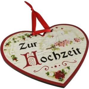 Wooden gift hearts - colorful print - for weddings