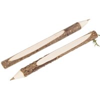 Hazelnut wood branch ballpoint pen with bark - A piece of...