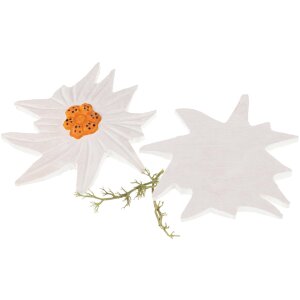 Hand-carved edelweiss made of lime wood - painted
