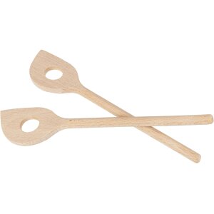 Childrens wooden spoon with hole and tip made of beech - 16 cm