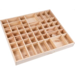 Setzkasten - Holz Deko Regal - Sammlerkasten Sammlervitrine Sammelbox aus FSC® Fichte 52 x 46 x 5 cm