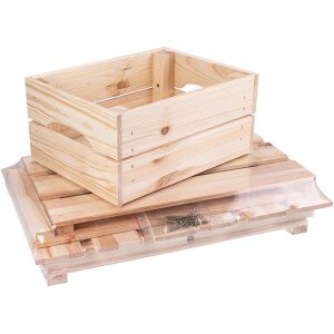 Obst- oder Apfelkiste aus FSC® Fichte | 31 x 23 x 15 cm | Stabile Holzkiste für den umweltbewussten Haushalt