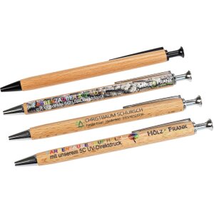 Personalized beech wood ballpoint pen with 5C UV print