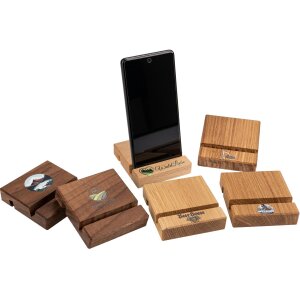 Personalisierter Holz Smartphone- u. Tablet-Halter | Inkl. 5C UV Druck | aus Buche geölt