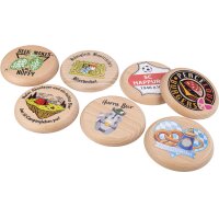 Personalized beer mat made of FSC® beech wood with 5C...