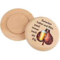 Beer mat made of FSC® beech wood with colorful print...