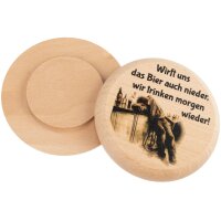 Bierdeckel aus FSC® Buchenholz mit Buntdruck...