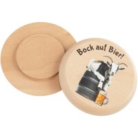 Beer mat made of FSC® beech wood with colorful print...
