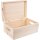 Kleine Holz Kiste mit Massivholz Klappdeckel und Griff - 29,5 x 19,5 x 13 cm - FSC® zertifiziert