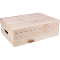 Große Holz Kiste mit Massivholz Klappdeckel und...