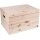 Große Holz Kiste mit Massivholz Klappdeckel und Griff - 40 x 30 x 23 cm - FSC® zertifiziert
