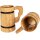 Personalized beer mug made of oiled oak - rustic tankard with inner coating (approx. 0.5 liters)