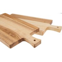 Cutting board with handle - oiled ash core - 40 x 20 x 2 cm with personal branding