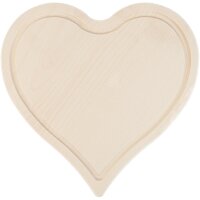 Herz Schneidebrett aus FSC® Ahorn - 24 x 24 x 1,5 cm - mit Saftrille und Individuellem Branddruck