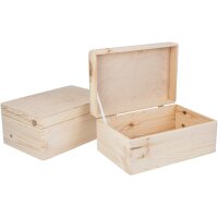 Kleine Holz Kiste mit Birke Klappdeckel - 30 x 20 x 13,5...
