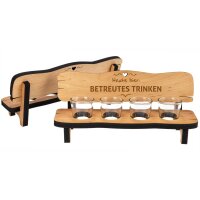 Holz Schnapsbank aus Erle geölt mit 4 Stamperl -...