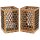 Wooden tea light / ambient light made of oiled oak with honeycomb cut-outs