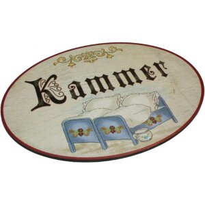 Antique door plates - birch plywood (German) - 9 × 6.5 cm - chamber