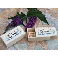 Holz Box perfekt für Geldgeschenke bedruckt mit "Danke"