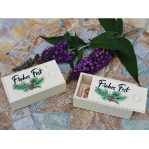 Wooden box perfect for gifts of money printed with "Merry Christmas" for Christmas