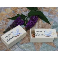 Wooden box perfect for gifts of money printed with...
