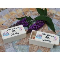 Wooden box perfect for gifts of money printed with...