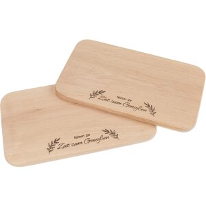 Cutting board FSC® alder 26 x 15 cm with motif - Take the time to enjoy