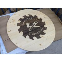 Round wooden table top made of spruce wood - 80 cm x 2.8 cm