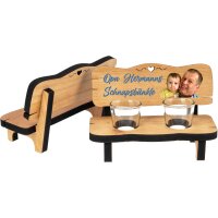 Oiled Oak Shot Bench – With Glasses & Custom 5C...