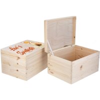 Wooden box organizer with hinged lid - 40x30x23cm with...