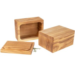Butterdose aus geöltem Eschenholz 14 x 10,5 x 8 cm - Butterglocke