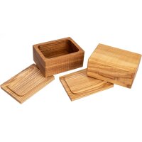 Butterdose aus geöltem Eschenholz 14 x 10,5 x 8 cm - Butterglocke