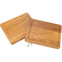 Oiled oak chopping board with juice groove - approx. 25 x...